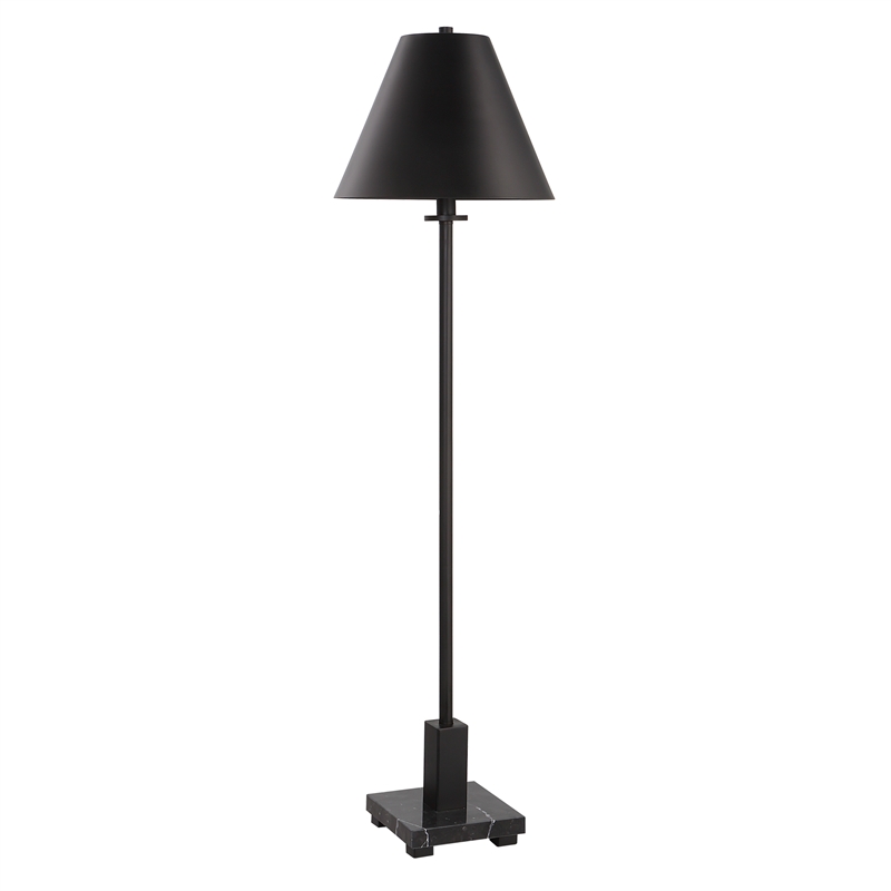 Uttermost Pilot Contemporary Metal and Marble Buffet Lamp in Black
