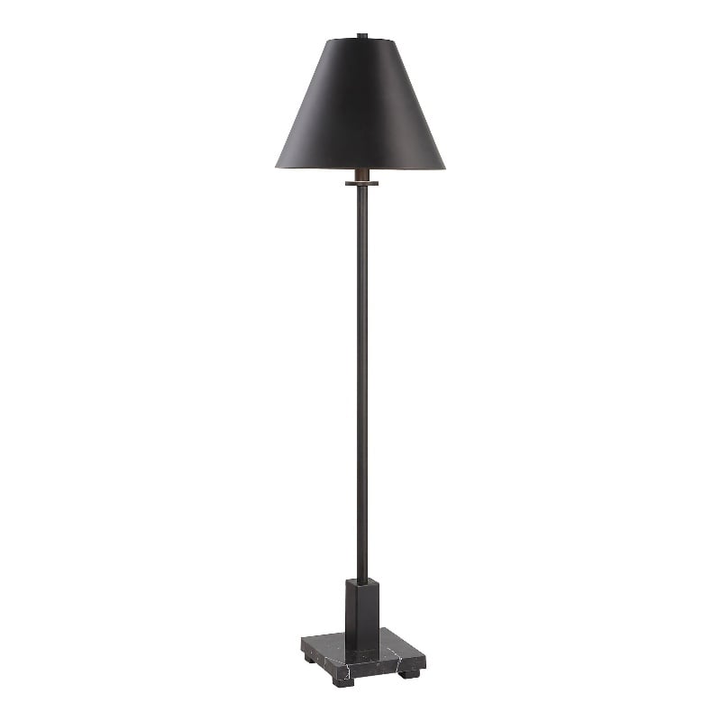 Uttermost Pilot Contemporary Metal and Marble Buffet Lamp in Black