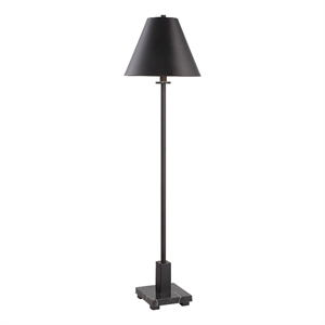 Uttermost Pilot Contemporary Metal and Marble Buffet Lamp in Black