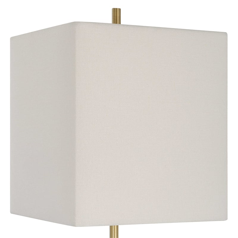 Uttermost Escort Contemporary Metal Marble and Fabric Buffet Lamp in Brass/Gold