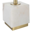 Uttermost Escort Contemporary Metal Marble and Fabric Buffet Lamp in Brass/Gold