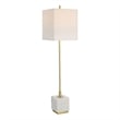 Uttermost Escort Contemporary Metal Marble and Fabric Buffet Lamp in Brass/Gold