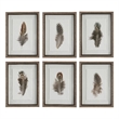 Uttermost Birds Of A Feather Plastic & Paper Prints in Brown/White (Set of 6)