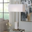Uttermost Column Metal Steel and Marble Table Lamp in Brass/Gold/White