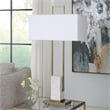 Uttermost Column Metal Steel and Marble Table Lamp in Brass/Gold/White