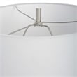 Uttermost Ascent Contemporary Rice Stone and Linen Geometric Table Lamp in White