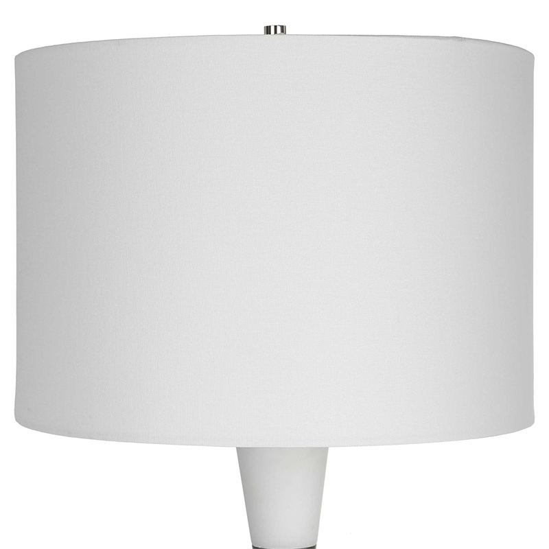 Uttermost Bandeau Contemporary Rice Stone and Resin Table Lamp in Black/White