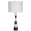 Uttermost Bandeau Contemporary Rice Stone and Resin Table Lamp in Black/White