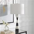 Uttermost Bandeau Contemporary Rice Stone and Resin Table Lamp in Black/White