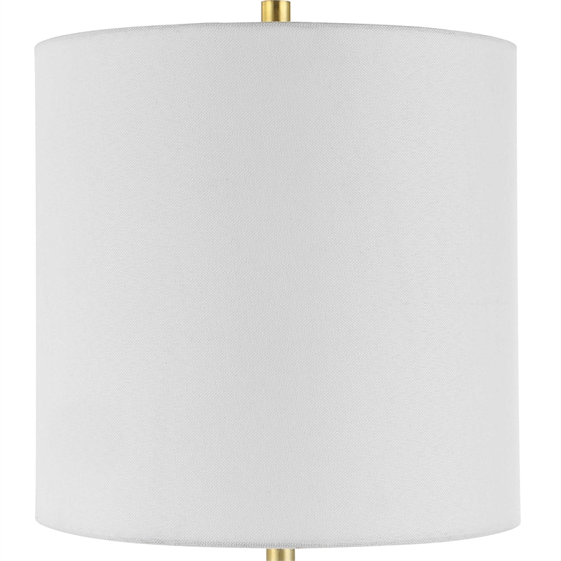 Uttermost Turret Transitional Marble Metal and Fabric Buffet Lamp in Brass/Gold