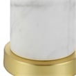 Uttermost Turret Transitional Marble Metal and Fabric Buffet Lamp in Brass/Gold