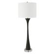 Uttermost Fountain Faux Stone Crystal and Fabric Buffet Lamp in Black