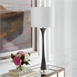 Uttermost Fountain Faux Stone Crystal and Fabric Buffet Lamp in Black