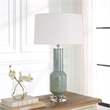 Uttermost Imperia Contemporary Crystal Glass Iron Fabric Table Lamp in Blue/Gray