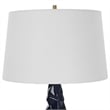 Uttermost Kavos Contemporary Ceramic Iron Fabric Geometric Table Lamp in Blue