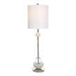 Uttermost Exposition Metal Marble Crystal and Fabric Buffet Lamp in Nickel