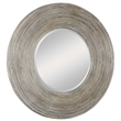 Uttermost Vortex Round Contemporary Wood Mirror in White/Brown