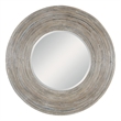 Uttermost Vortex Round Contemporary Wood Mirror in White/Brown