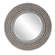 Uttermost Portside Round Farmhouse MDF and Fir Wood Mirror in Gray
