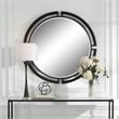 Uttermost Quadrant Round Contemporary MDF and Metal Mirror in Black