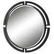 Uttermost Quadrant Round Contemporary MDF and Metal Mirror in Black