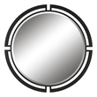 Uttermost Quadrant Round Contemporary MDF and Metal Mirror in Black
