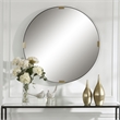 Uttermost Clip Round Contemporary Metal and MDF Mirror in Black/Gold