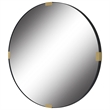 Uttermost Clip Round Contemporary Metal and MDF Mirror in Black/Gold