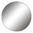 Uttermost Clip Round Contemporary Metal and MDF Mirror in Black/Gold