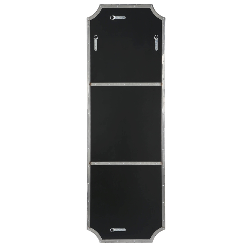 Uttermost Lennox Transitional Metal MDF and Glass Tall Mirror in Nickel/Silver