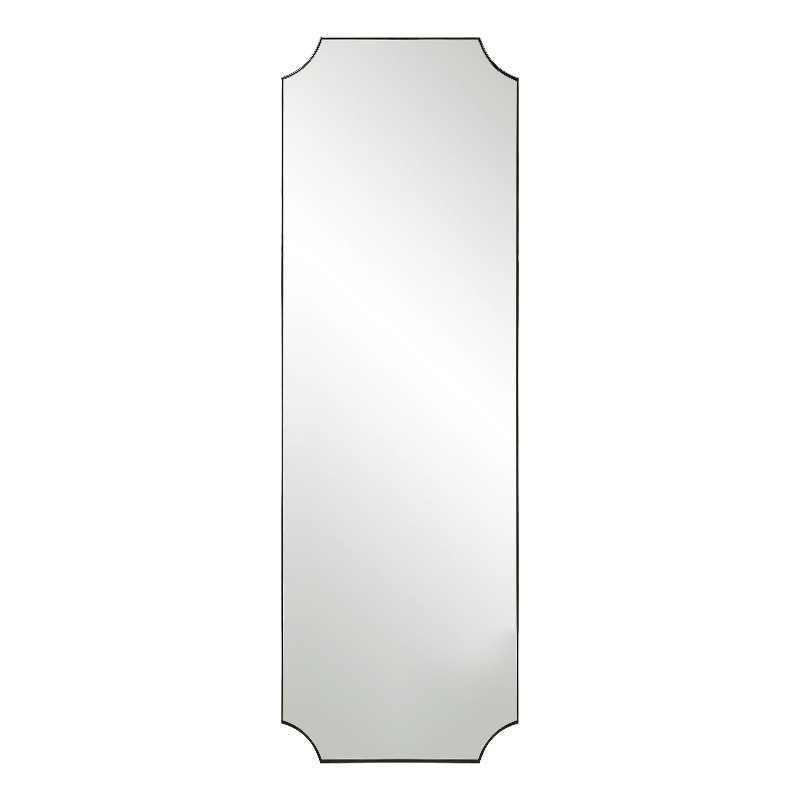 Uttermost Lennox Transitional Metal MDF and Glass Tall Mirror in Nickel/Silver