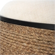 Uttermost Island Farmhouse MDF Straw Iron and Fabric Storage Ottoman in Brown