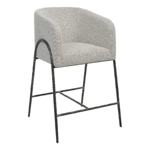 Uttermost Jacobsen 27&quot Contemporary Steel and Fabric Counter Stool in Gray