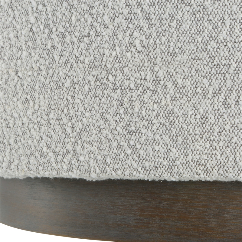 Uttermost Avila Contemporary Wood Foam and Fabric Ottoman in Gray/Woodtone