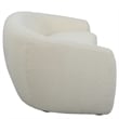 Uttermost Capra Contemporary Fabric and Wood Art Deco Sofa in White