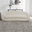 Uttermost Capra Contemporary Fabric and Wood Art Deco Sofa in White