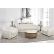 Uttermost Capra Contemporary Fabric and Wood Art Deco Sofa in White