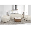 Uttermost Capra Contemporary Fabric and Wood Art Deco Swivel Chair in White
