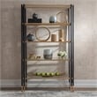 Uttermost Kentmore Contemporary Metal and Tempered Glass Etagere in Black/Gold