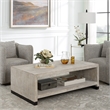 Uttermost Bosk Farmhouse Wood and Steel Coffee Table in Woodtone Brown