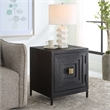 Uttermost Aiken Fir Wood and Steel Geometric Cabinet in Woodtone Brown