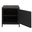 Uttermost Aiken Fir Wood and Steel Geometric Cabinet in Woodtone Brown