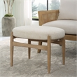 Uttermost Acrobat Wood and Fabric Small Bench in Off White/Oak