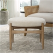 Uttermost Acrobat Wood and Fabric Small Bench in Off White/Oak