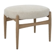 Uttermost Acrobat Wood and Fabric Small Bench in Off White/Oak