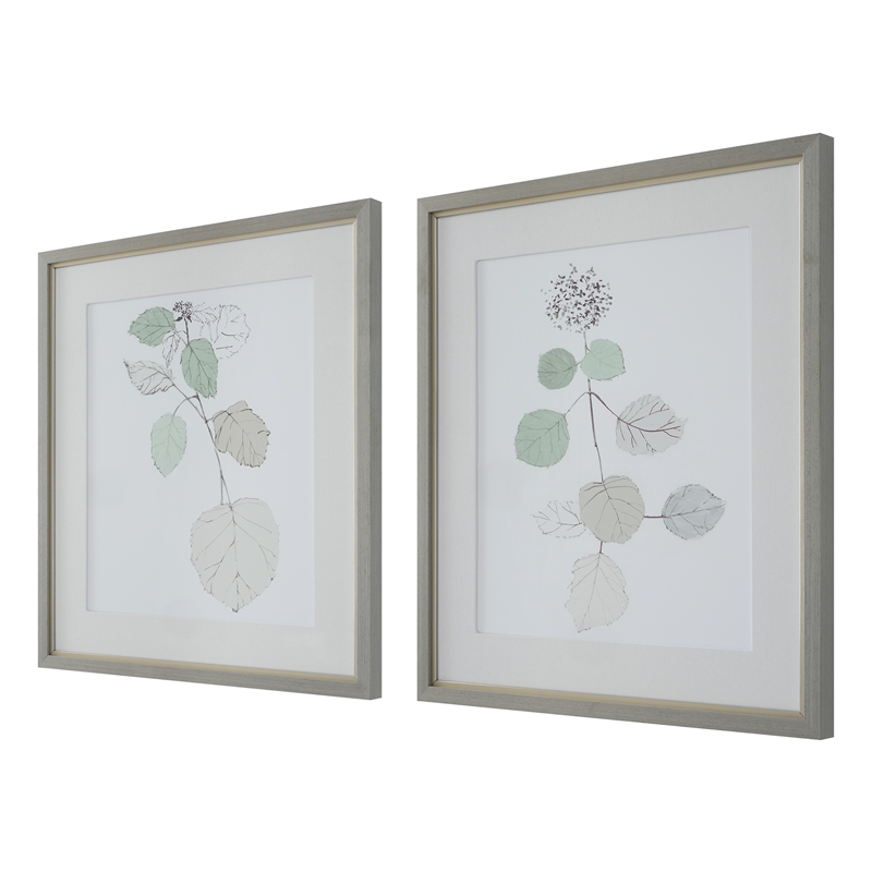 Uttermost Come What May Plastic & Paper Framed Prints in Brown/Green (Set of 2)