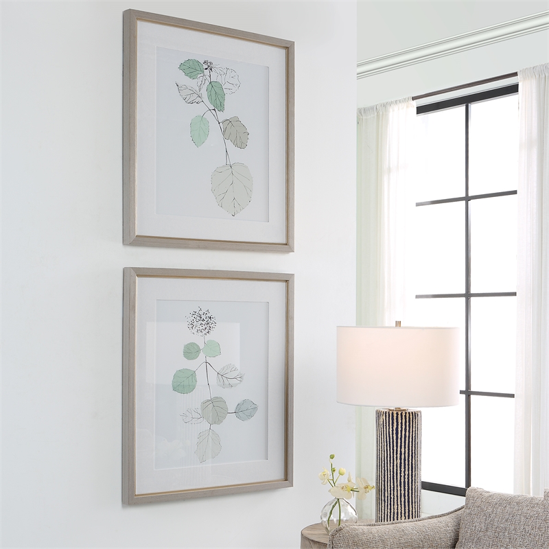 Uttermost Come What May Plastic & Paper Framed Prints in Brown/Green (Set of 2)
