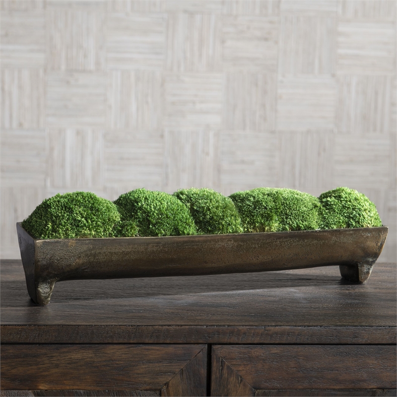 Uttermost Canal Aluminum and Foam Small Centerpiece in Bronze/Green