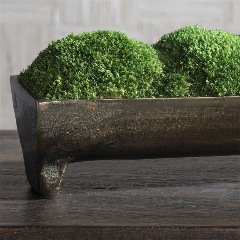 Uttermost Canal Aluminum and Foam Small Centerpiece in Bronze/Green