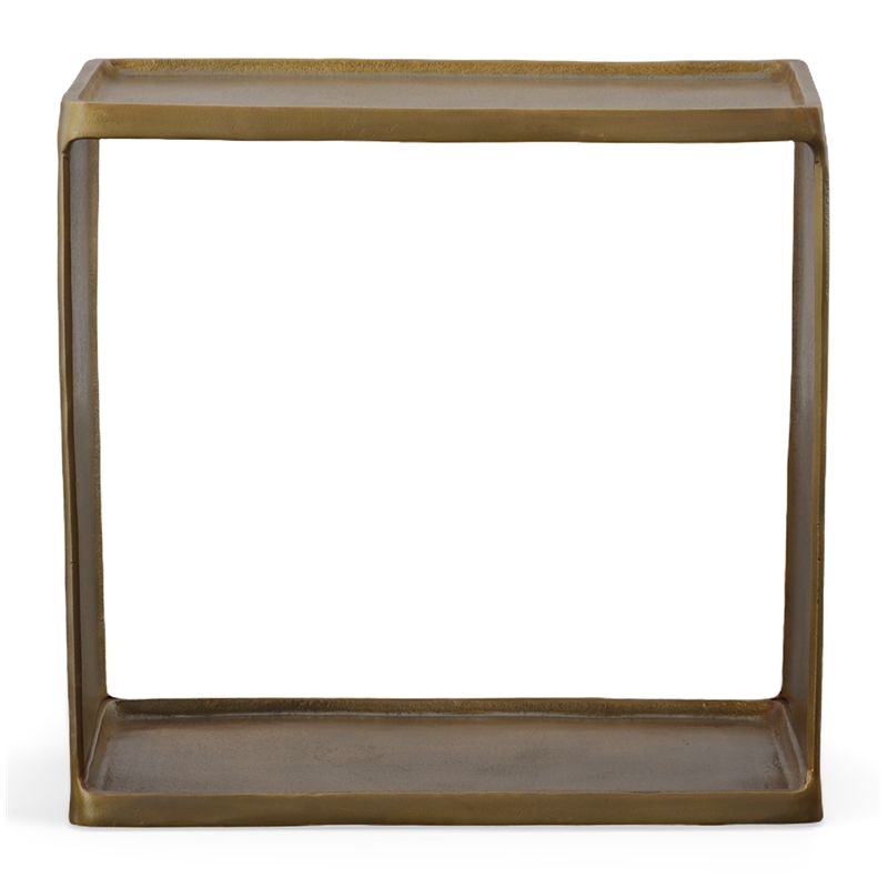 Uttermost Derwent Modern Aluminum Side Table in Antique Brass